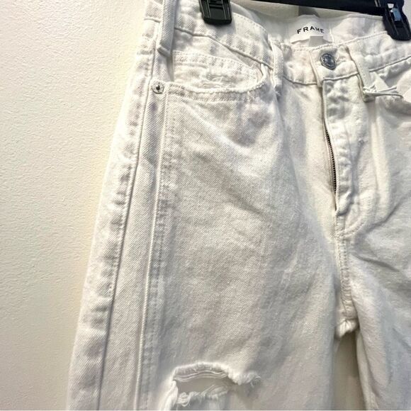 Le Jane high-rise straight-leg jeans, Distressed White, Size 25, NWT - Picture 4 of 8